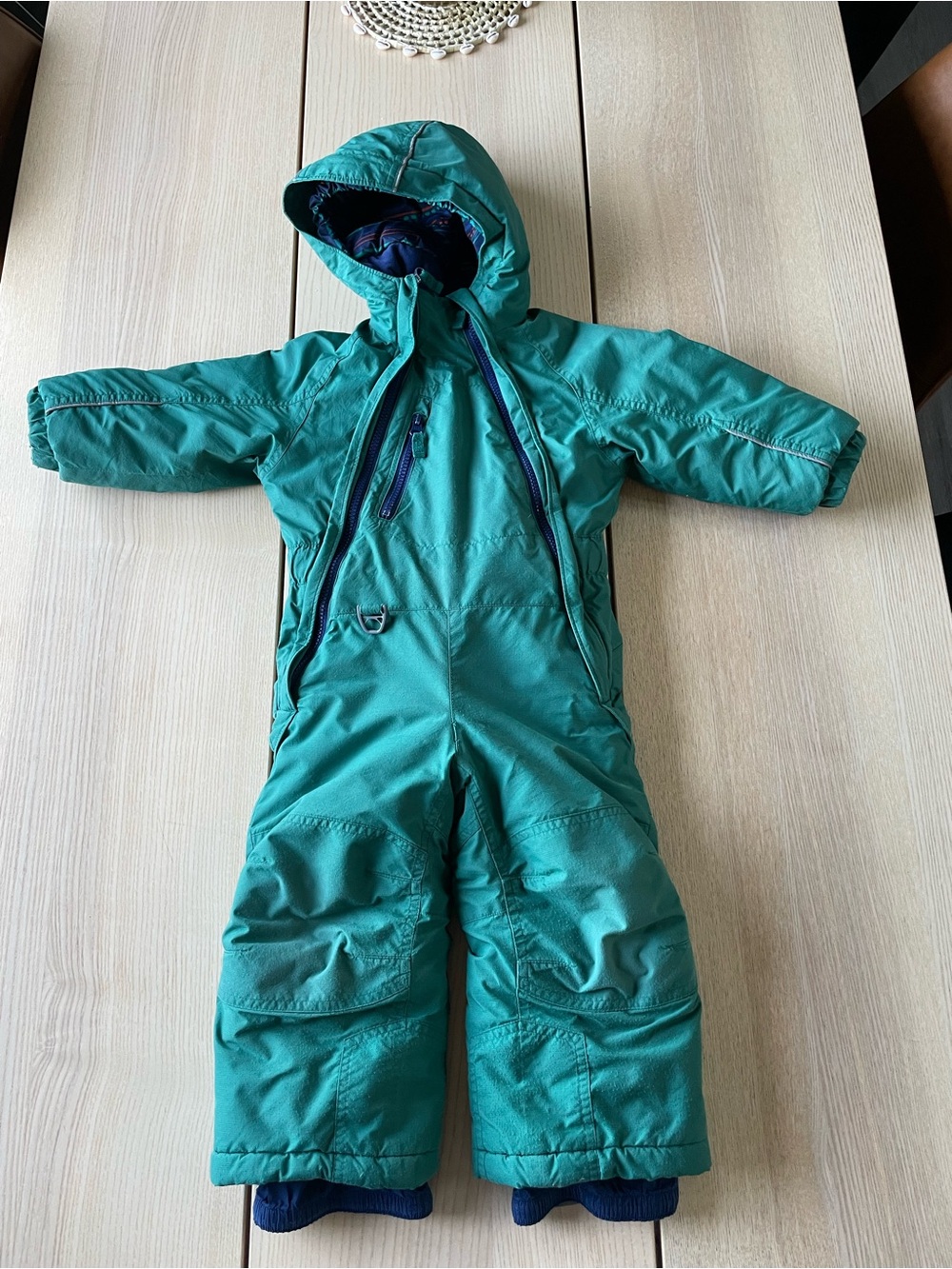 MEC Toaster Bunting suit size 2 Toddler Teal Hooded Snow One-Piece